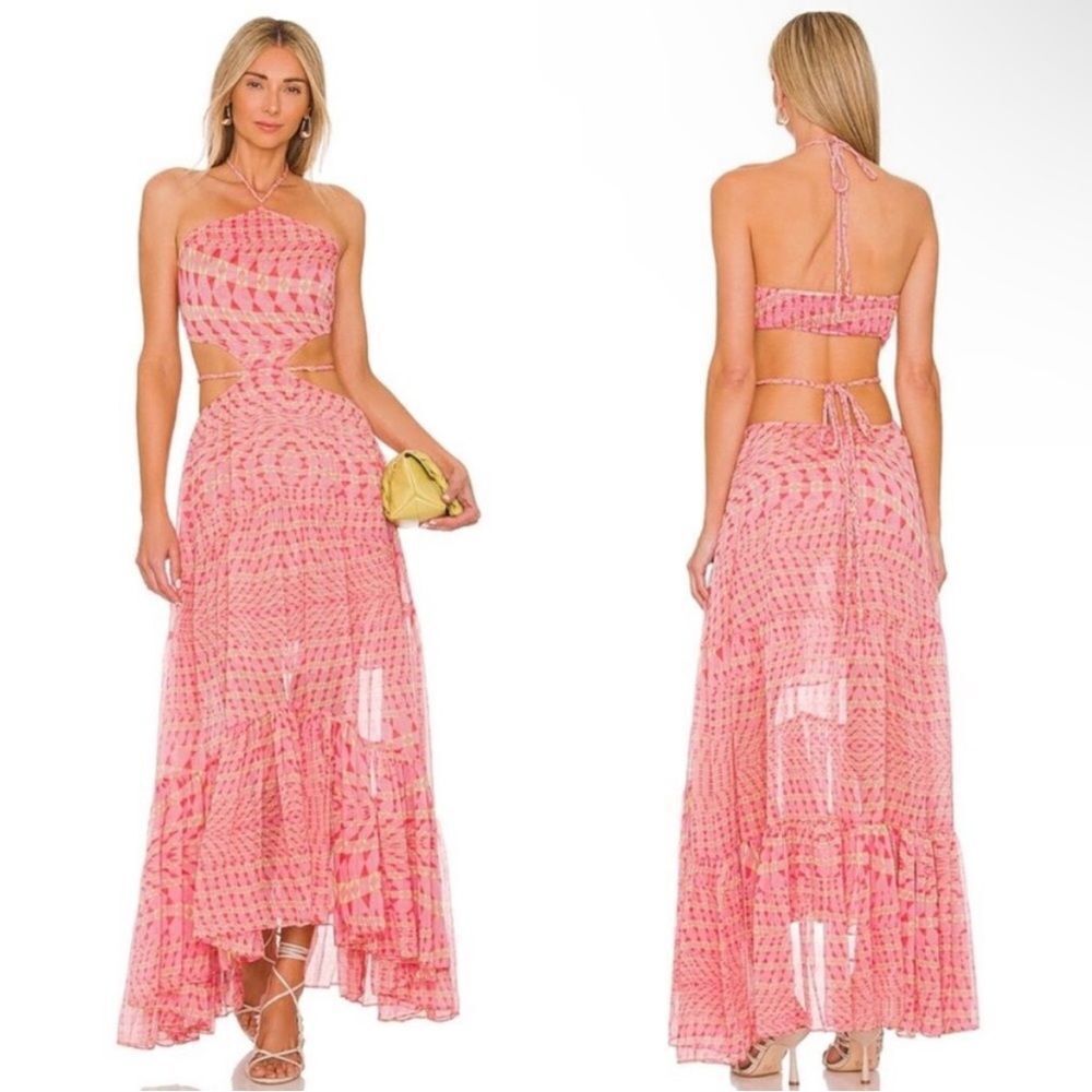 NWT Misa Los Angeles Dailia Maxi Dress In Septima Geo Medium $ 510.00